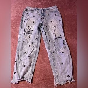 Size 17 jeans with butterflies